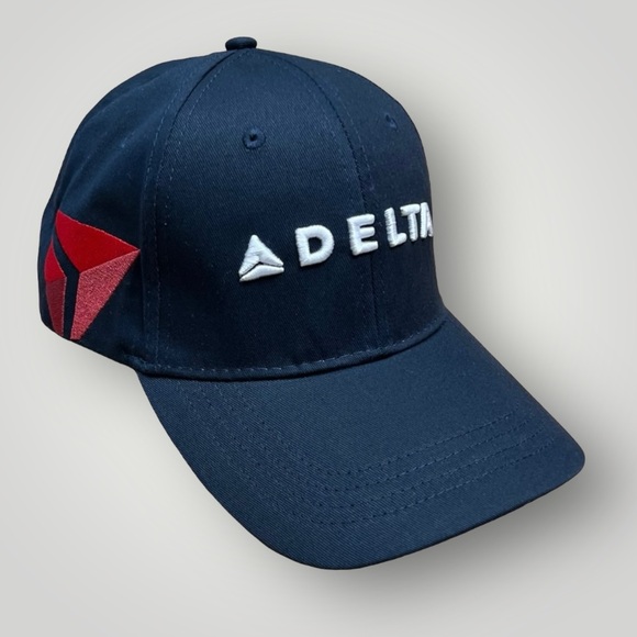 Delta Air Lines Head Gear Baseball hat One size fits most Black Logo New - Picture 2 of 14